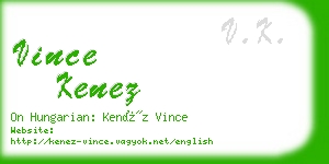 vince kenez business card